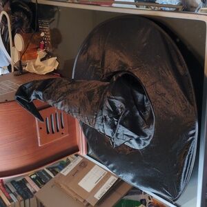 Black Sateen Tall Witch Hat Halloween Ready Gothic Witchy